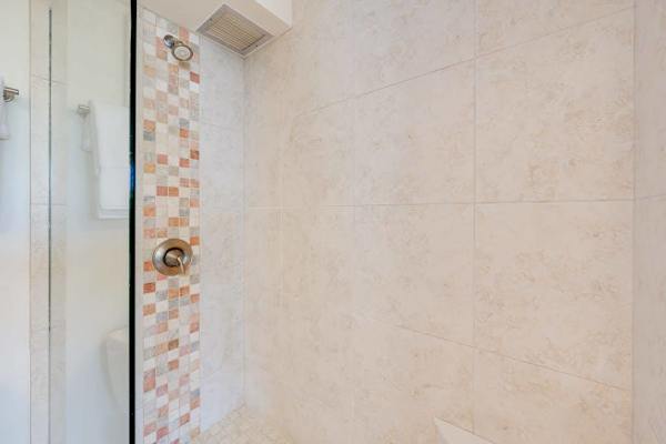 Walk-In Shower With Elegant Tile Accents