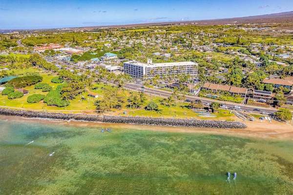 Breathtaking aerial perspective of the property and surrounding island