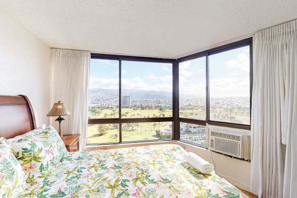 Wake up to scenic views from the bedroom
