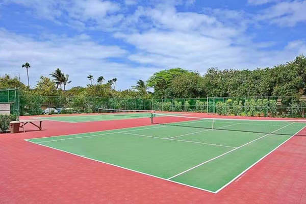 Outdoor sports court offers space for fun games and active vacation moments together