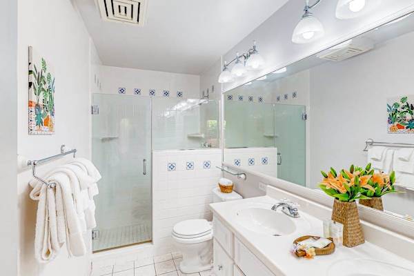 Refresh and recharge inside this bright bathroom designed for relaxing daily routines