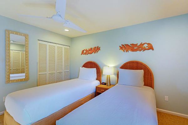 Peaceful bedroom with warm tropical touches
