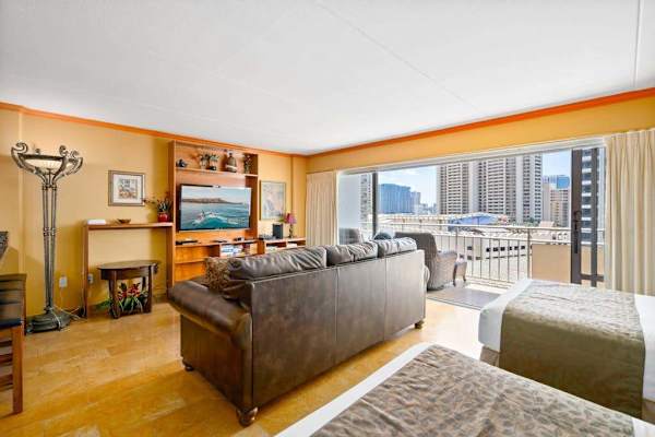 Thoughtfully designed studio blends comfort convenience and style into one inviting space
