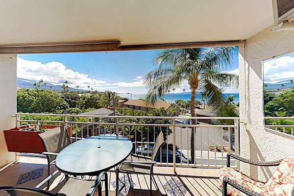 Enjoy open-air dining with beautiful island views