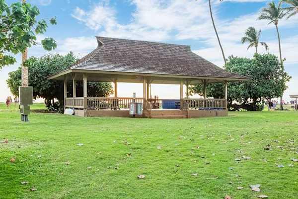 Lush Courtyard With Island Pavilion