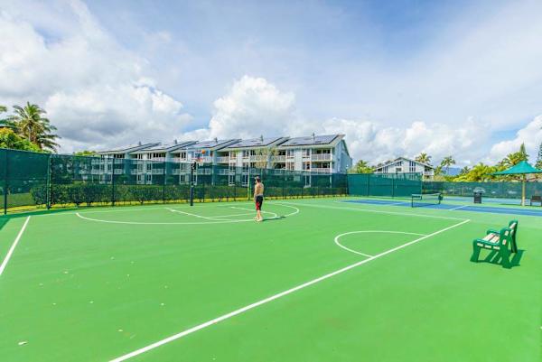 Tennis court provides fun throughout your vacation