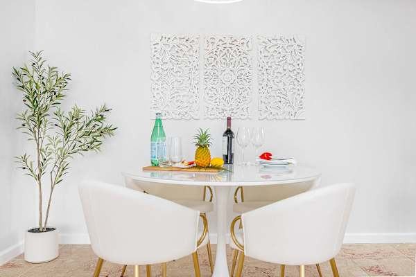The dining area is perfect for shared meals.