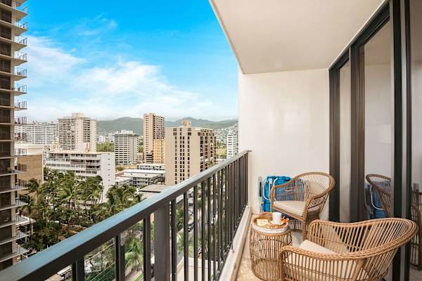 Enjoy coffee and beer on your balcony with city view.