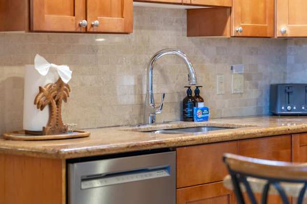 Have your kitchen like home—maximize utility with a wide sink area, a number of multifunctional cabinets, various cookwares, and full-sized appliances.
