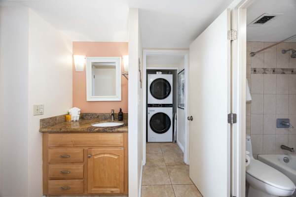 Refresh your wardrobe anytime for a seamless, stress-free stay with this LG WashTower—space-saving, high-efficiency laundry with fast cycles and smart controls.