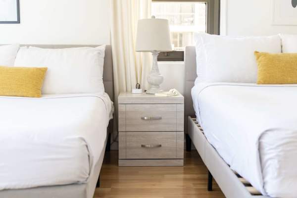 Queen and full size beds in the bedroom