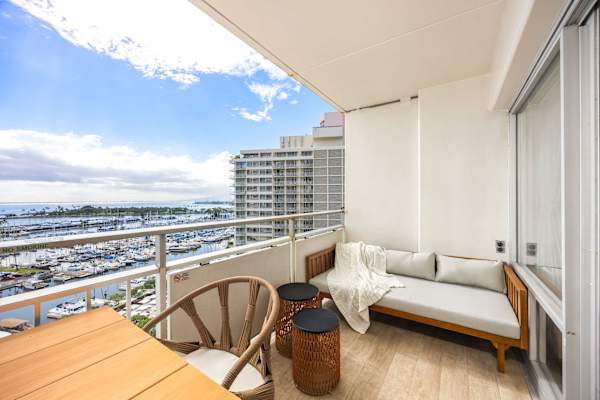 Sip your morning coffee on a private balcony while enjoying the mix of ocean and city views, all while soaking in the cool island breezes.