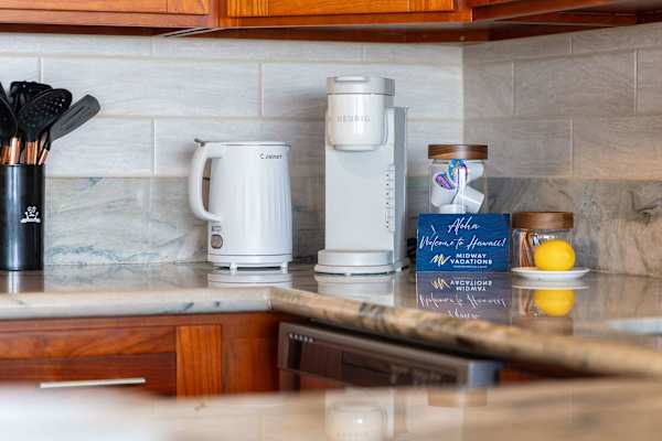 Prepare your morning coffee in the designated coffee station in your kitchen