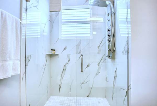 Modern Queen Bathroom  With Walk-In Shower;   Elegant Design