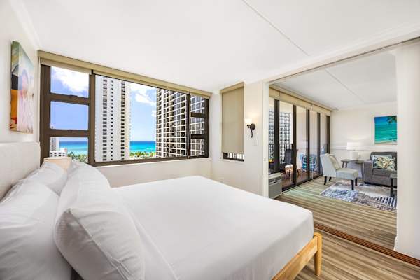 Enjoy the beautiful ocean views from your bedroom.