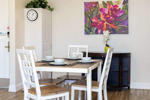 Share meals together in the dining area for 4!