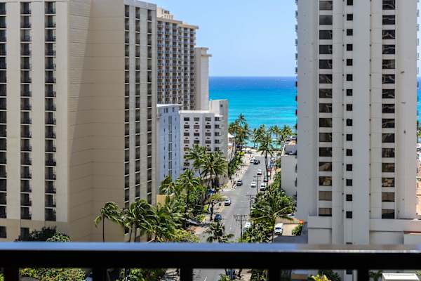 Enjoy the ocean and city views from your balcony.