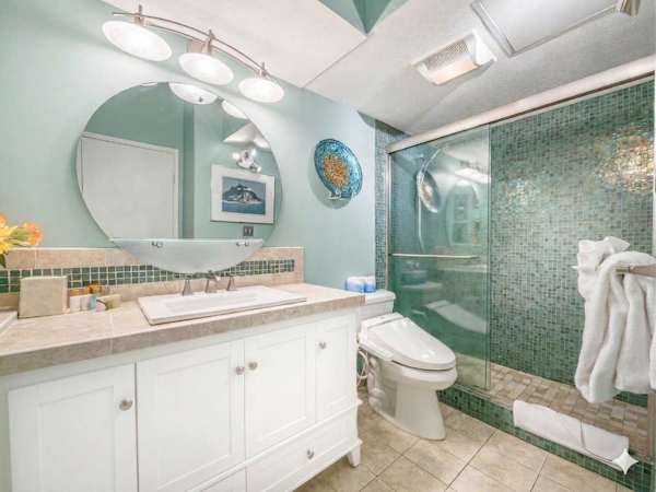 Full bathroom with walk-in shower