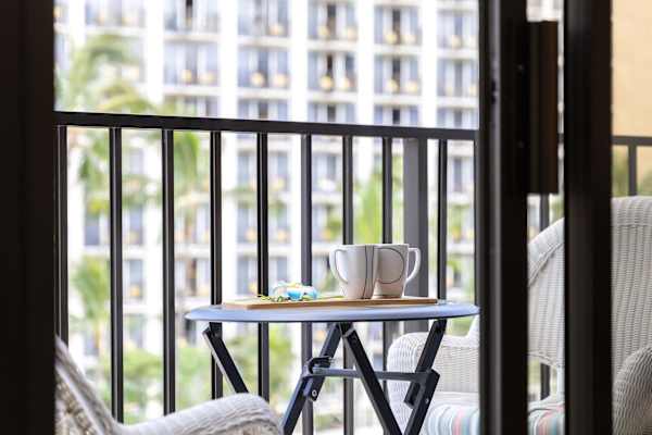 Enjoy your morning coffee from your balcony!