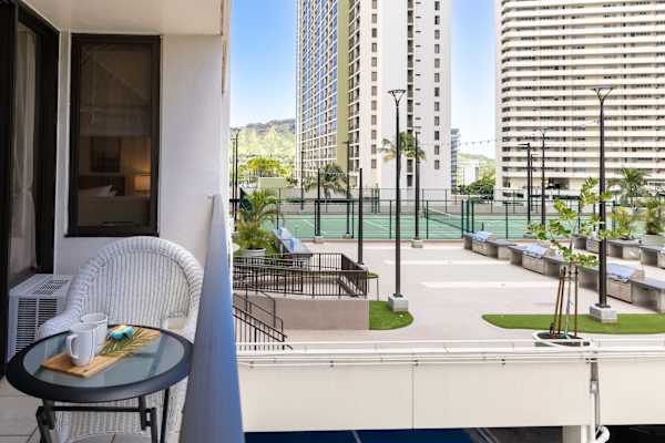 A view of the recreation deck from your balcony.