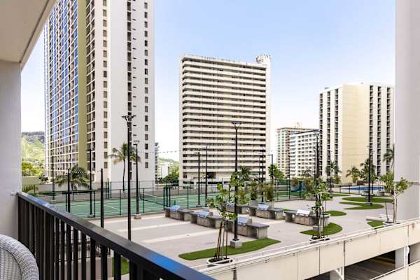 A view of the recreation deck from your balcony.