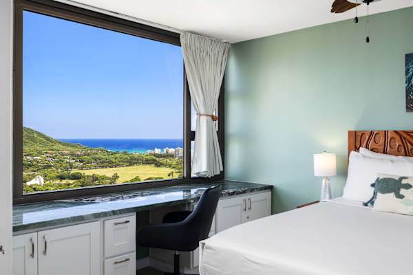 Grab a book or your laptop from your working station in the bedroom while enjoying the great views from your window.