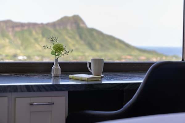 Grab a book or your laptop from your working station in the bedroom while enjoying the great views from your window.
