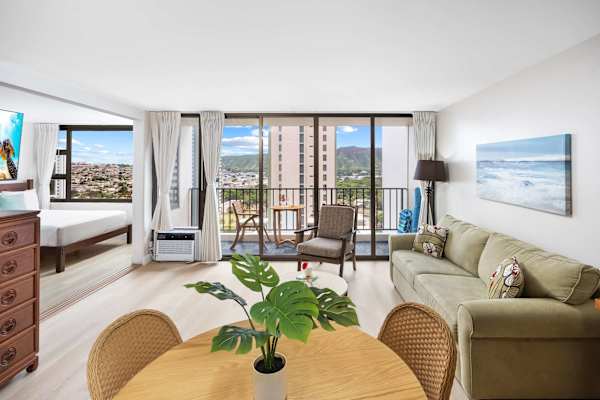 Enjoy your stay in this charming 1-bedroom condo with a sleeper sofa in the living area and great mountain and city views from your balcony.