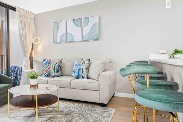 Sleeper sofa in the living area