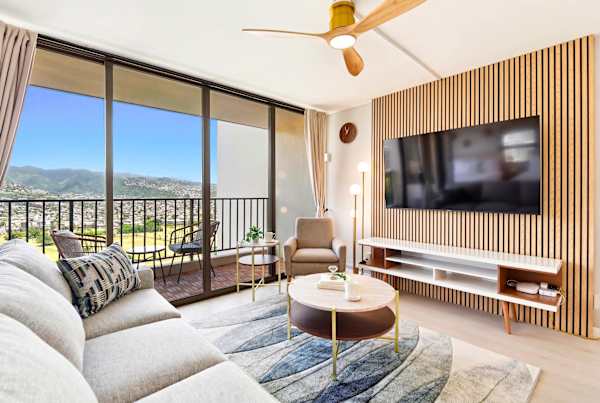 Have a comfortable stay in our fully renovated condo with great mountain views, a sleeper sofa, and a 65" Roku Smart TV in the living area.