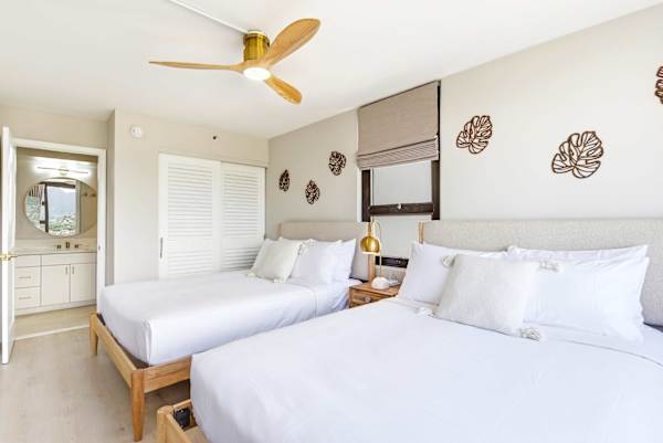 Your bedroom has easy access to the bathroom.