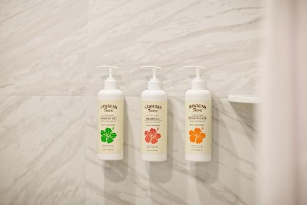 We provide starter supplies in the bathroom.