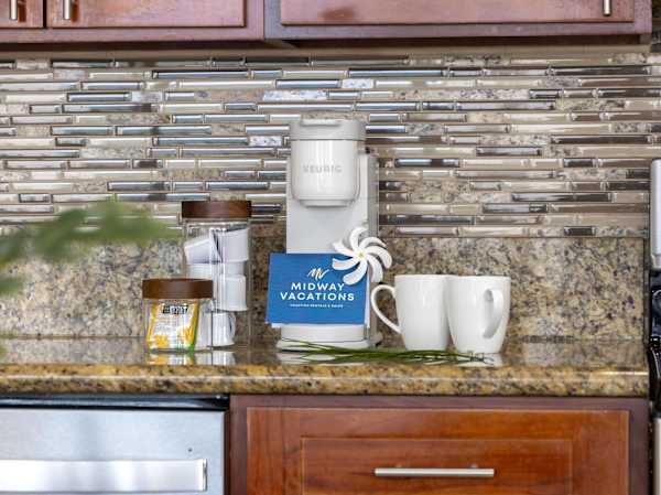 Start your day right with the Keurig single‑serve coffee maker in the kitchen, brew a fresh, piping‑hot cup in minutes, perfect for early checkouts, late arrivals, or lazy vacation mornings.