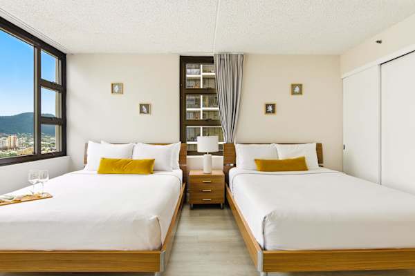 Your bedroom has 2 queen beds