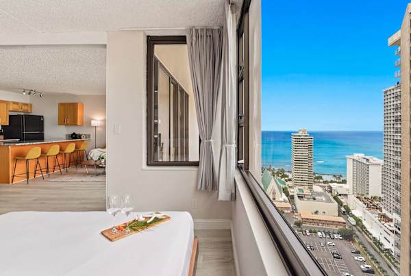 Enjoy the ocean view from your bedroom
