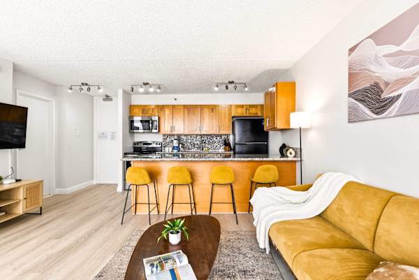 The living area has a futon sofa perfect for your relaxation