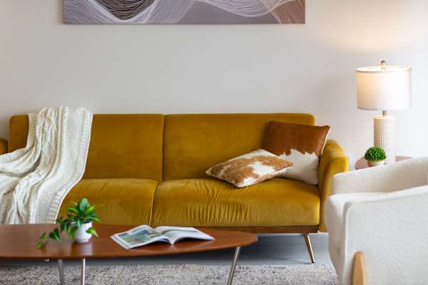 Your living room has a futon sofa for your relaxation