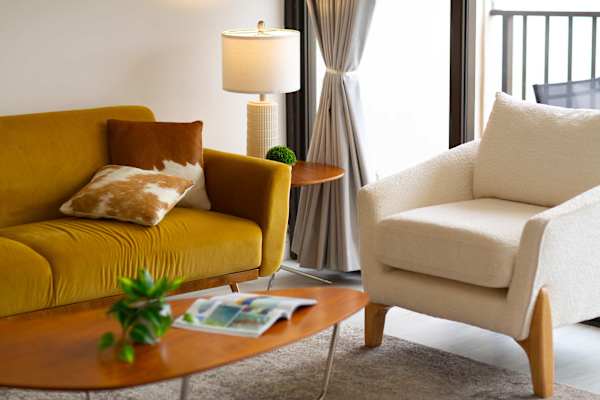 Your living room has a futon sofa for your relaxation