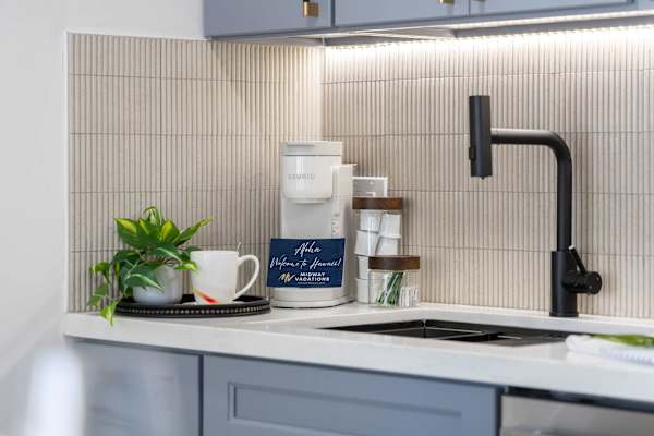 Prepare your morning coffee in the designated coffee station in your kitchen
