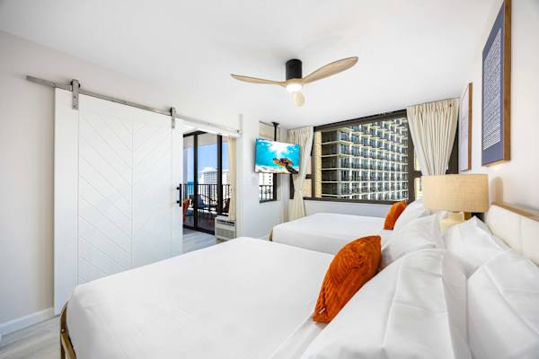 Your bedroom is separated from the living area by a sliding door
