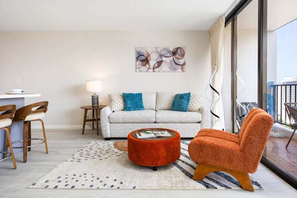 Your living area has a pull-out sleeper sofa for your relaxation