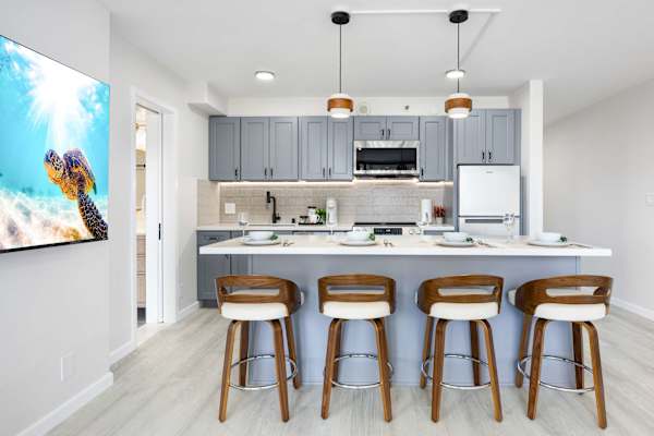 Share meals together in your kitchen bar area