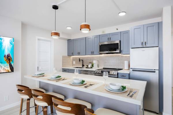Your full kitchen has everything you need, plus there is a kitchen bar perfect for dining.