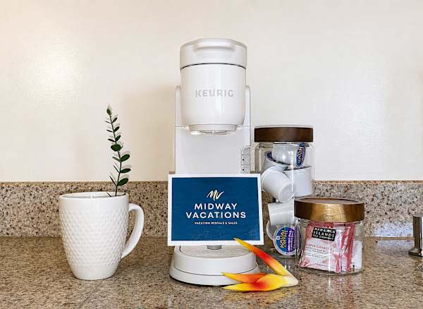 Prepare your morning coffee in your designated coffee station in the kitchen