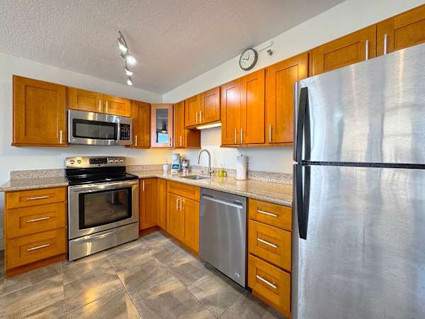 Your fully equipped kitchen is perfect for your culinary needs