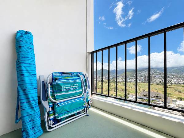 We provide 2 beach chairs, a beach umbrella, and a beach mat for your beach adventures