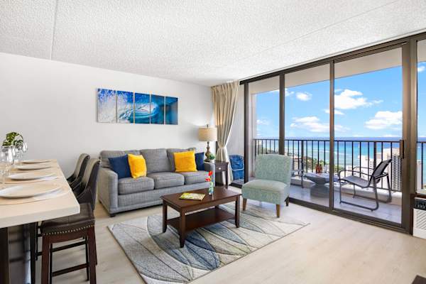 Enjoy the comfortable living room with great ocean views
