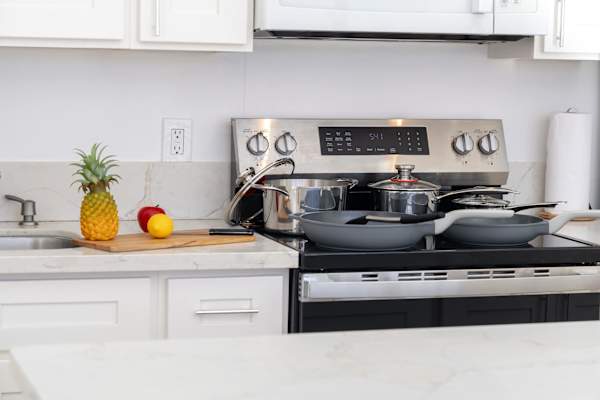 Pots and pans are available in your kitchen