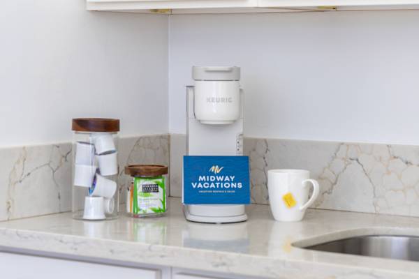 Prepare your morning coffee at your coffee station in the kitchen