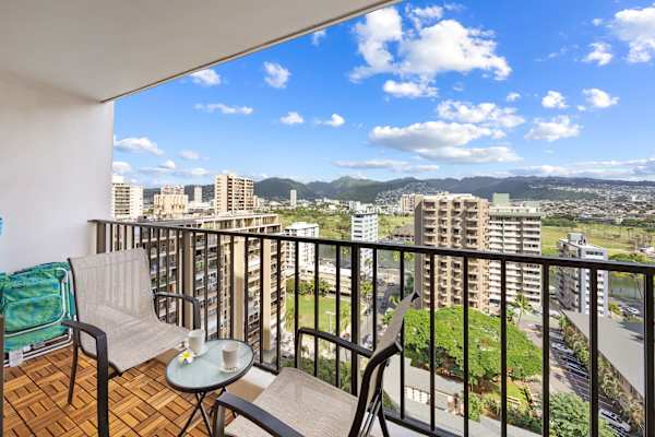 Enjoy your morning coffee while looking at the great mountain views from your balcony.